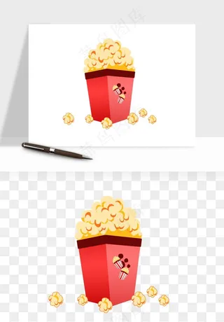 爆米花小吃png免抠