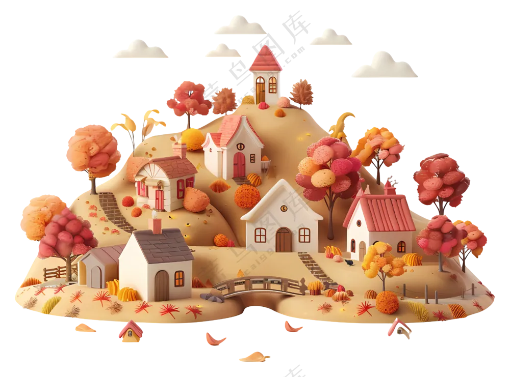秋天的小村庄