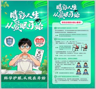 全国爱眼日4大核心要求海报