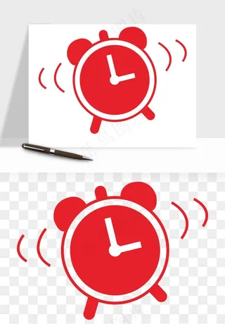 卡通手绘闹钟钟表png免抠