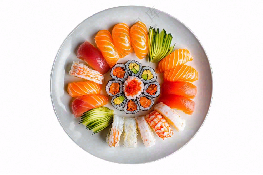 各类寿司三文鱼寿司日本料理摄影图免抠