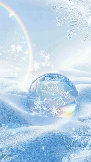 冬天结霜结冰的雪花霜降立冬摄影图