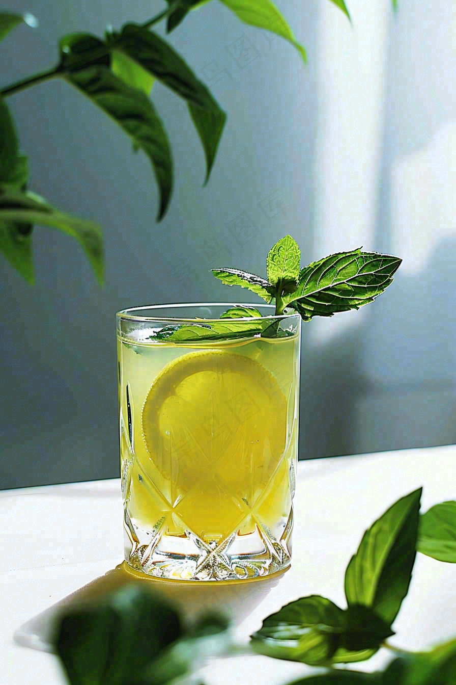 立夏柠檬冰镇汽水饮料薄荷夏至大暑摄影图