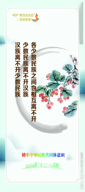 筑牢中华民族 共同体意识 淡色淡色背景PSD分层素材