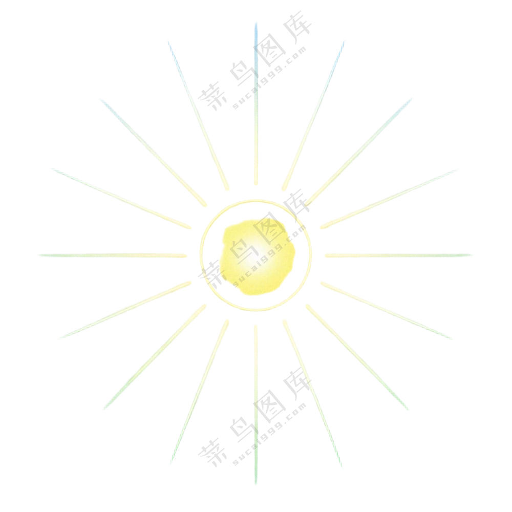 太阳彩色卡通简笔画春分免扣图