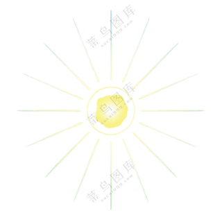 太阳彩色卡通简笔画春分免扣图