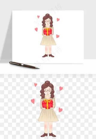 手绘教师节老师学生png免抠