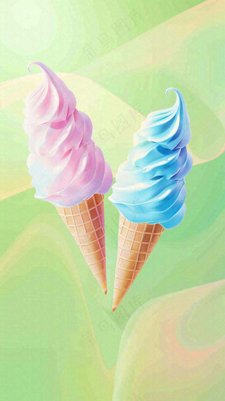 夏日饮品冰淇淋美食背景