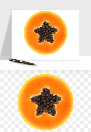 木瓜水果png免抠