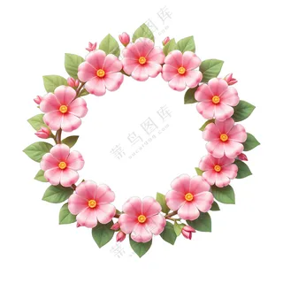 粉色花朵环形排列