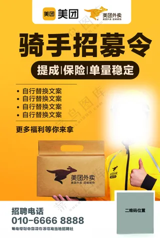 骑手招募令 海报招聘骑手诚聘