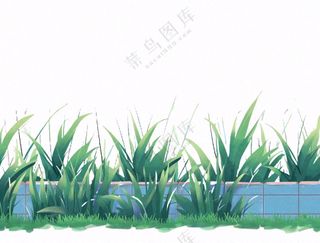 草坪草堆杂草植物免抠