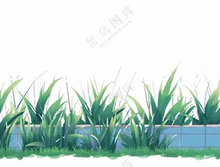 草坪草堆杂草植物免抠