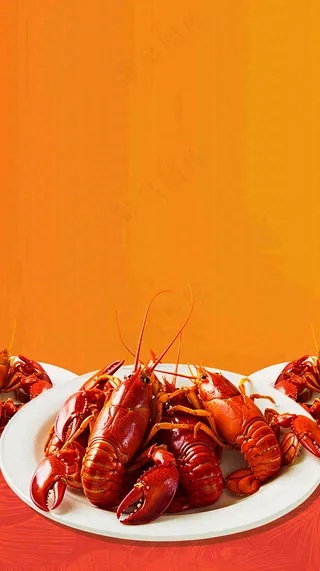 中餐美食小龙虾背景