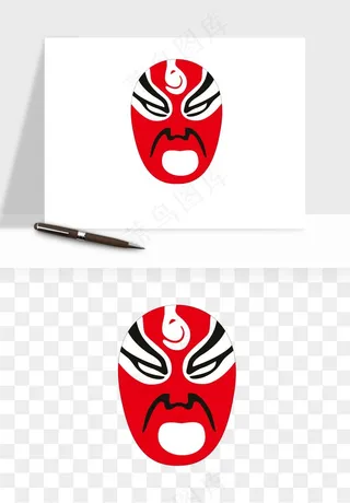 手绘戏剧脸谱卡通面具png免抠