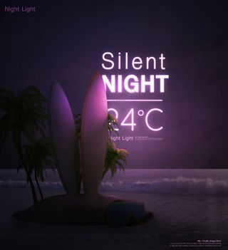 城市夜景霓虹灯发光字体特效都市建筑光效海报模板PSD素材02