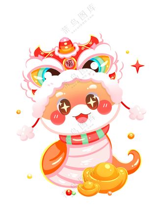 蛇年IP形象插画2025新春贺岁吉祥物蛇宝宝PSD文件-48