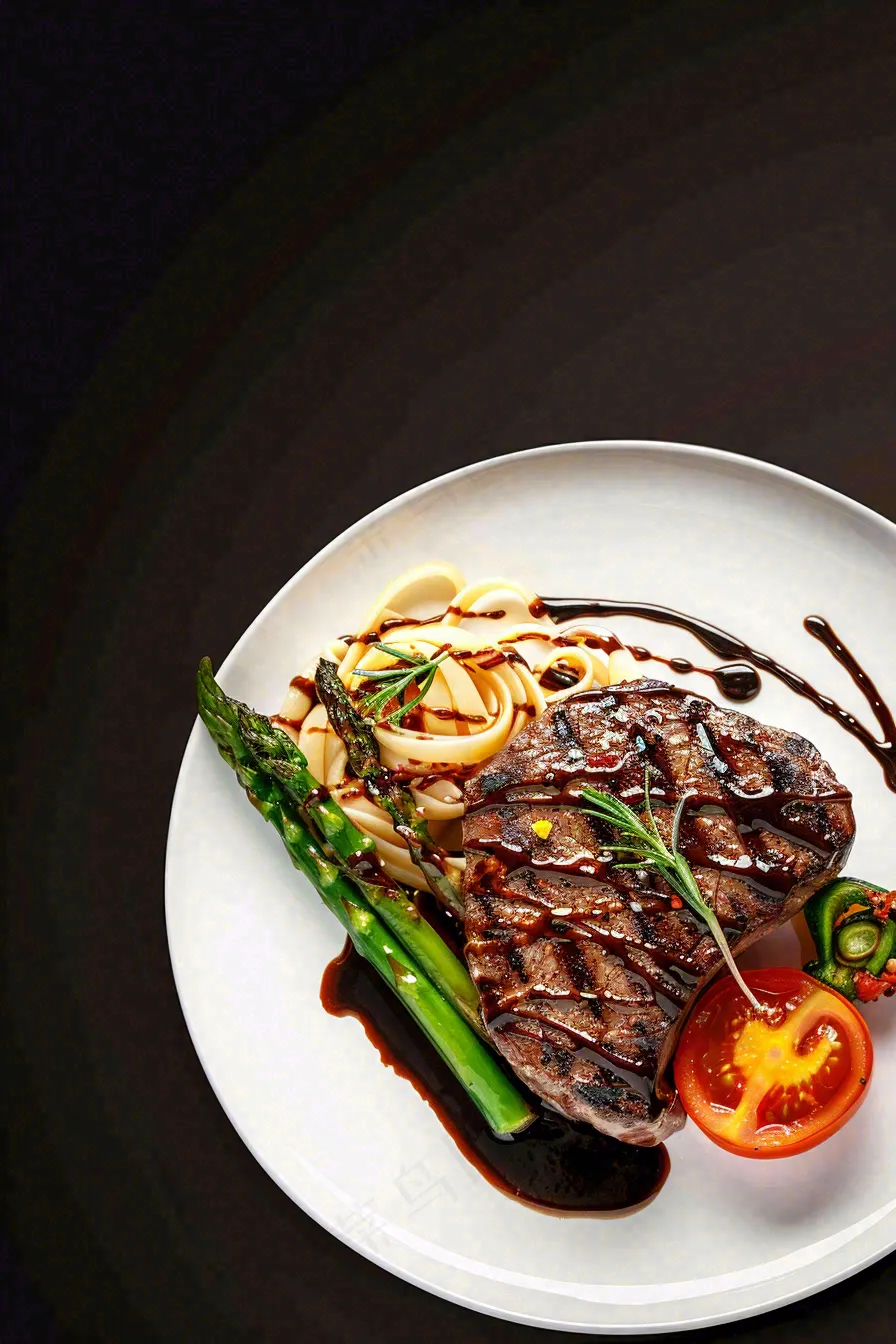 西餐牛排美食摄影图