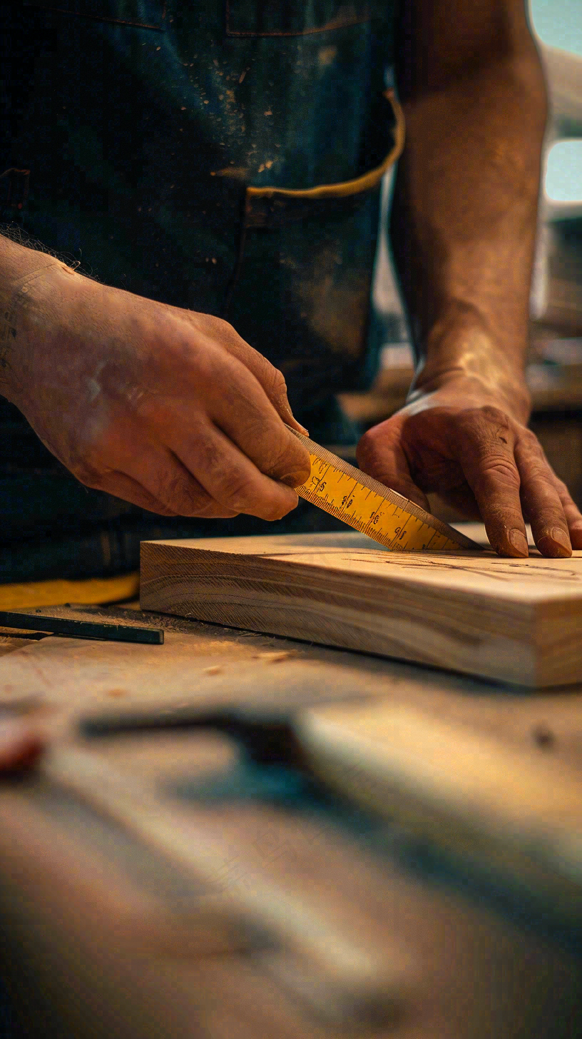 工作劳作的木工师傅辛勤劳动节摄影图