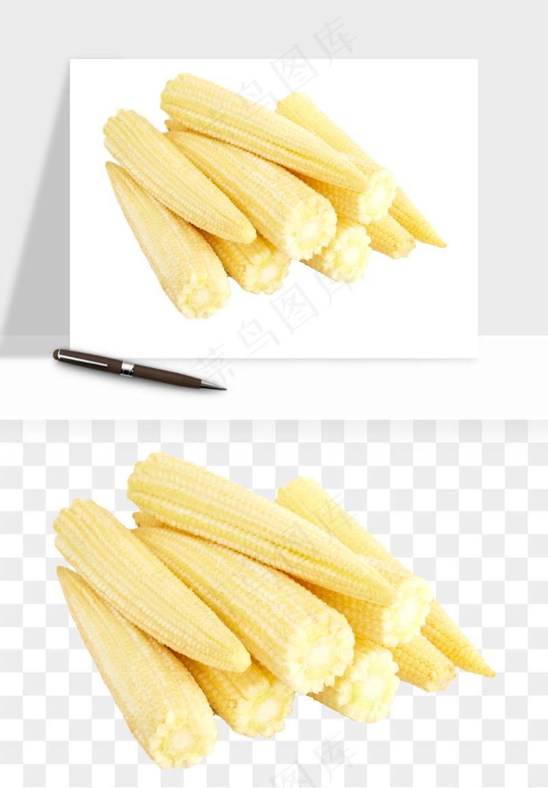玉米带叶玉米png免抠
