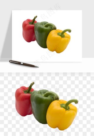青圆椒蔬菜png免抠
