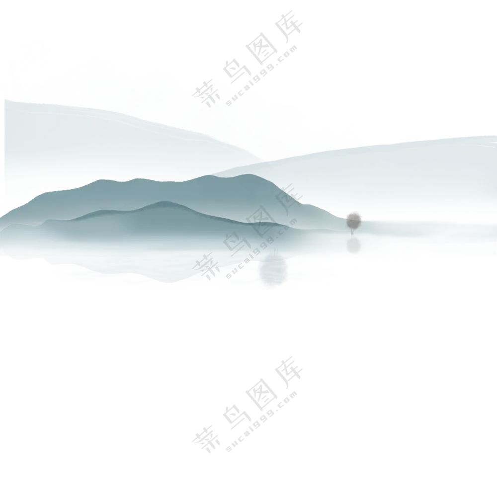 水墨远山意境写意山水画面(184)2500x2500