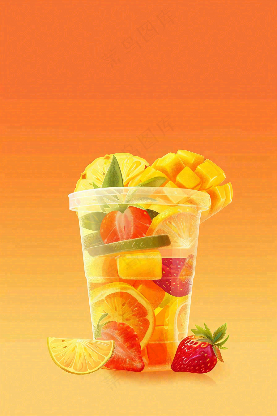 夏日饮品饮料清凉背景