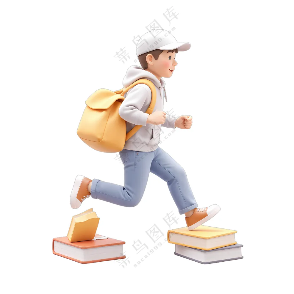 背着书包的男孩