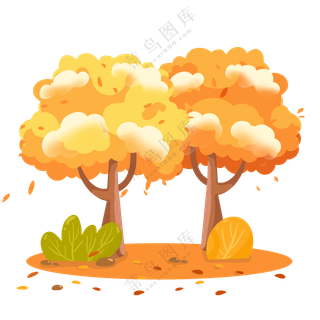 秋天树木透明素材