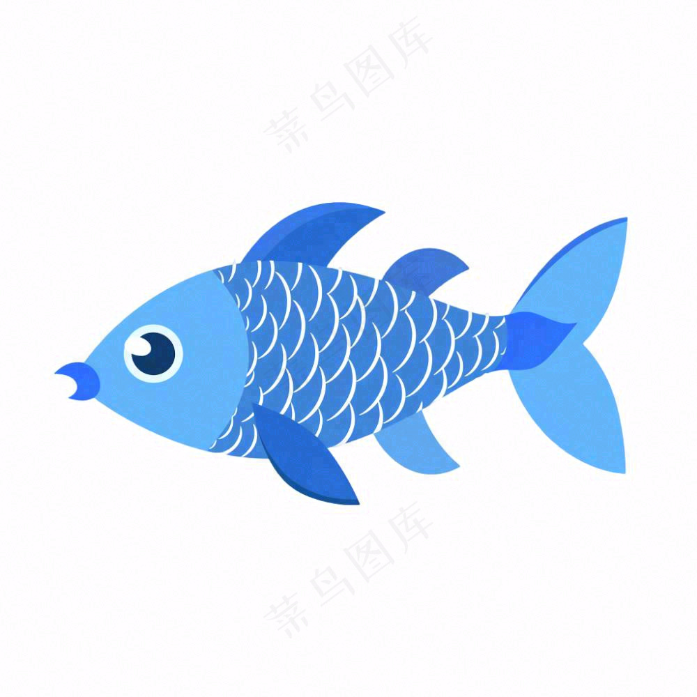 海洋鱼类海鲜卡通插画免抠