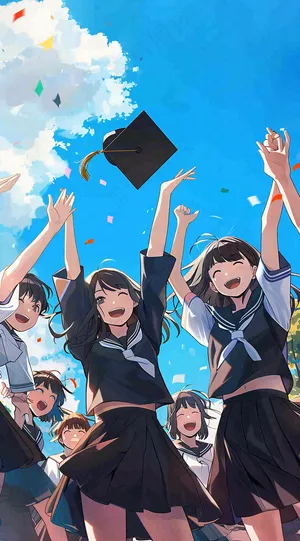 学生毕业季考试青春插画背景