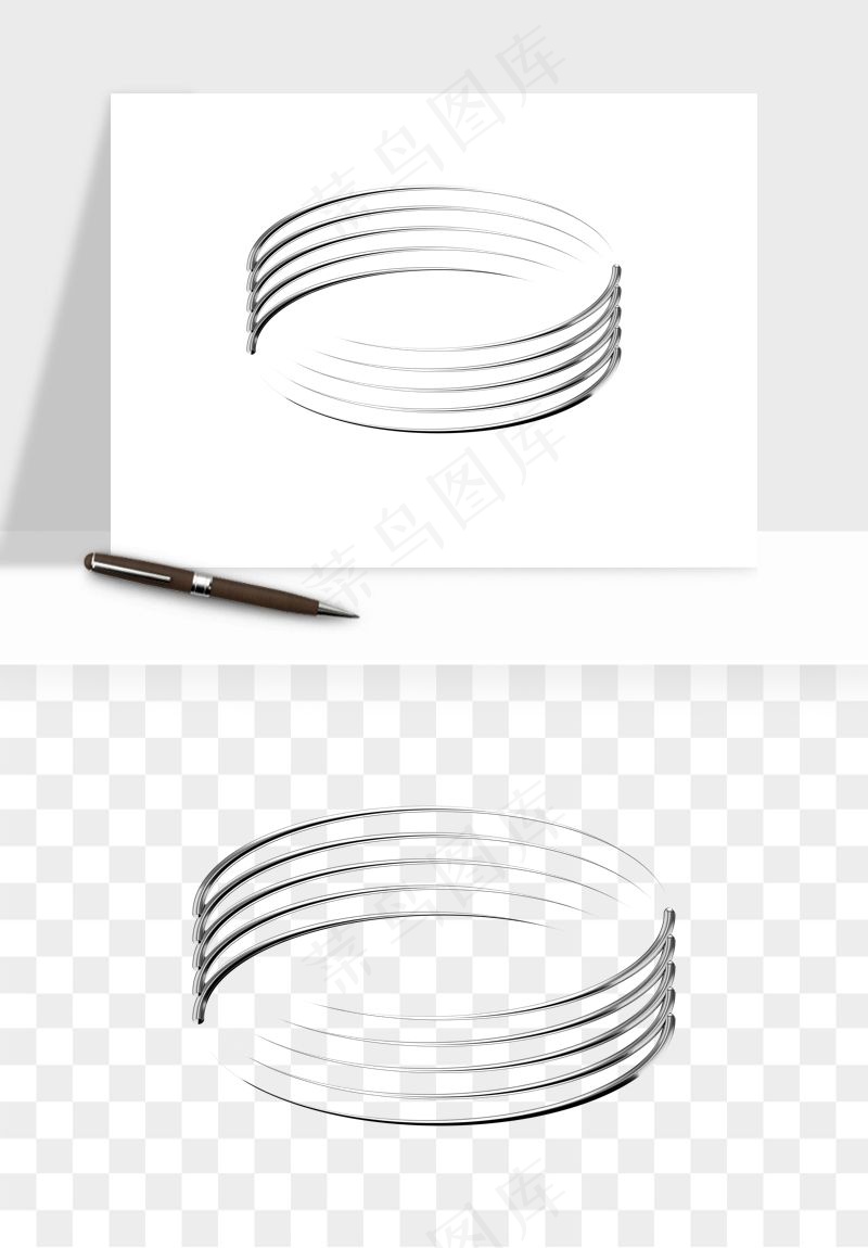 立体潮流金属质感小装饰png免抠