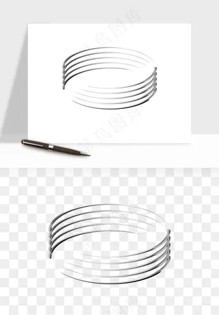 立体潮流金属质感小装饰png免抠