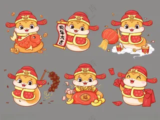 蛇年IP卡通蛇卡通蛇蛇年形象设计海报