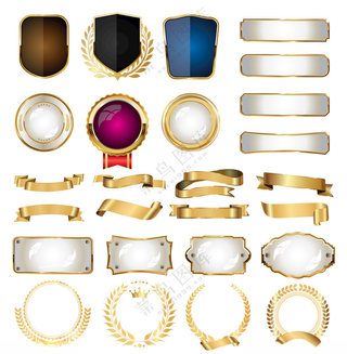 金牌银牌金麦标志logo麦穗矢量素材广告设计