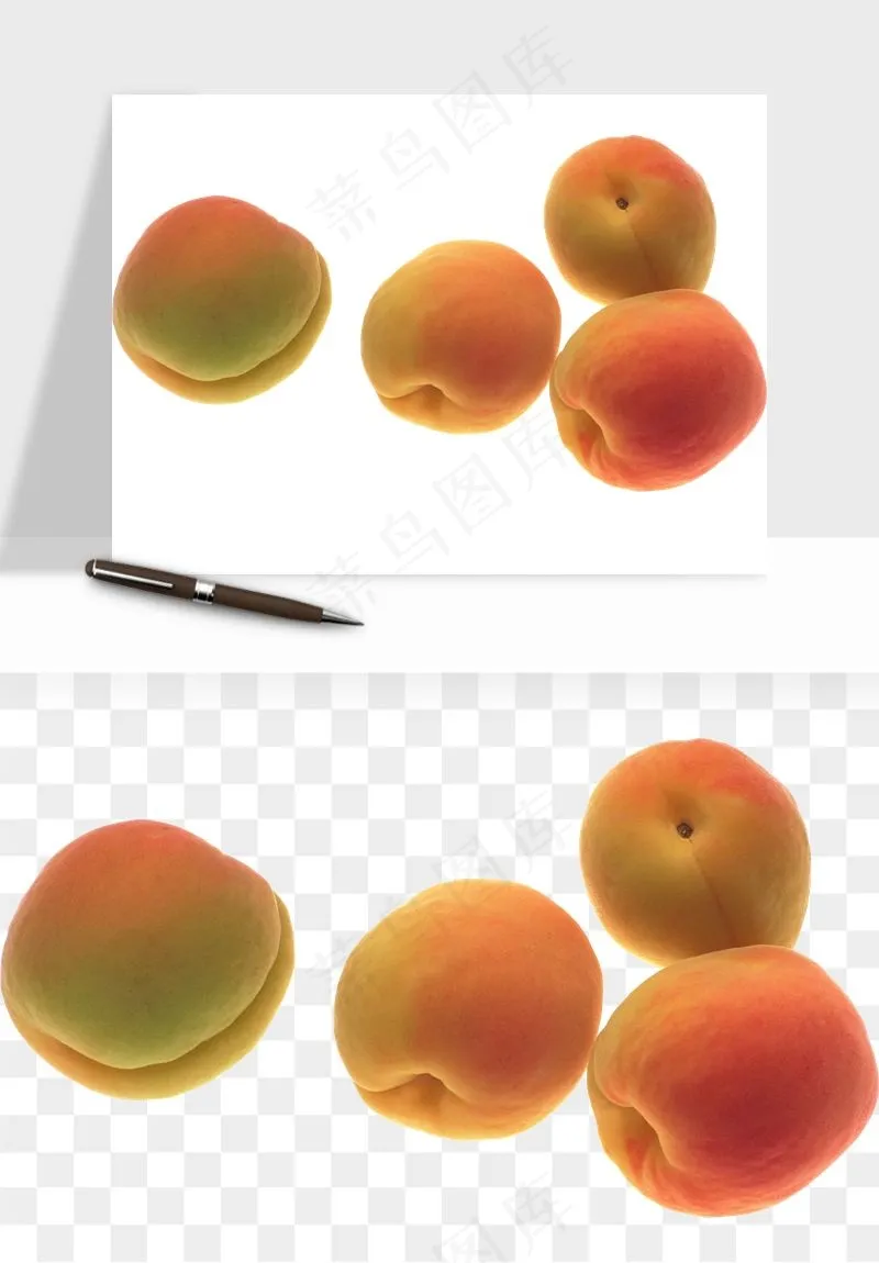 桃子油桃黄桃水果png免抠