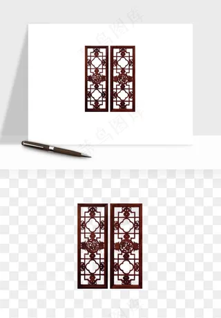 屏风国风元素png免抠
