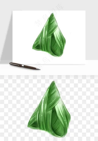 国潮粽子手绘肉粽png免抠