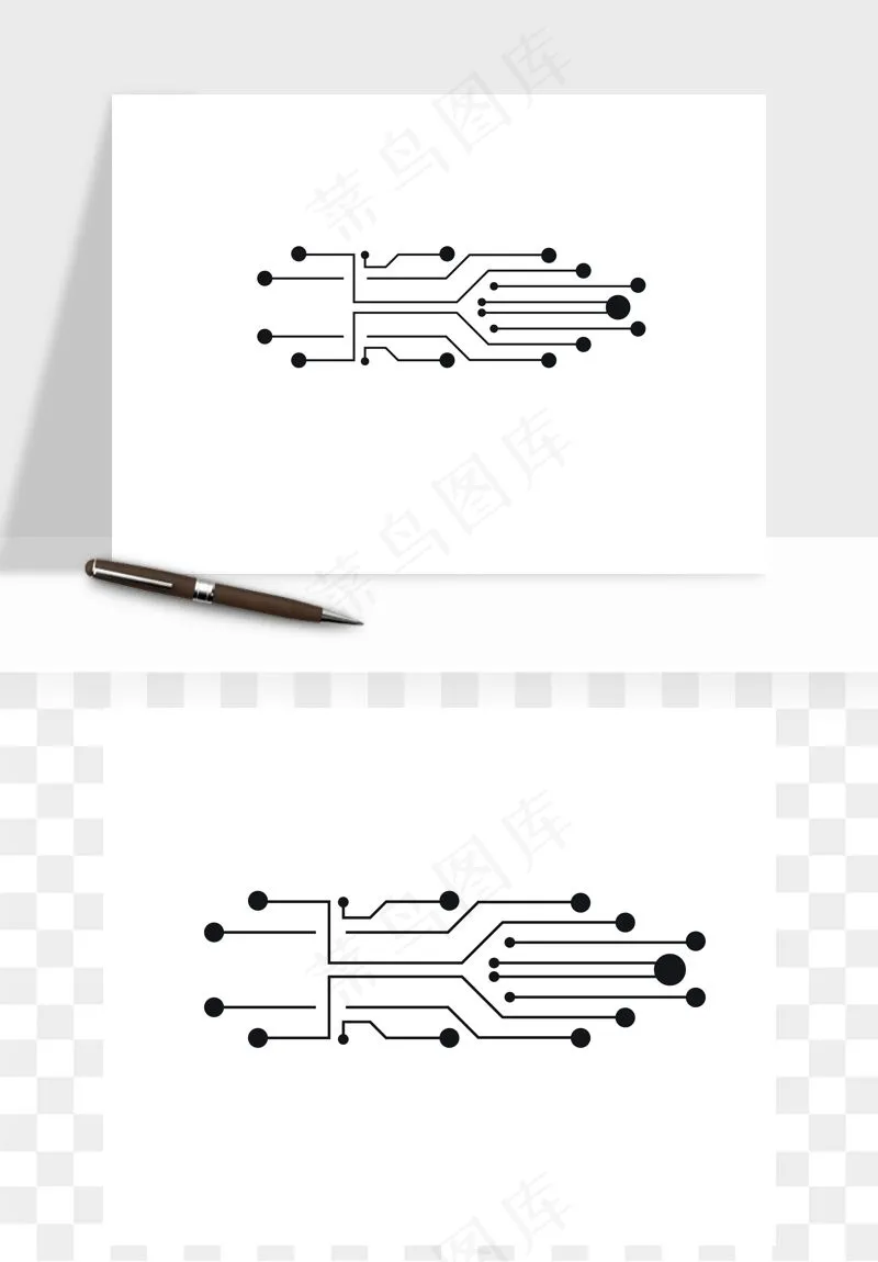 科技几何点线数字装饰png免抠