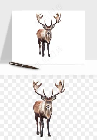 手绘梅花鹿小鹿麋鹿png免抠
