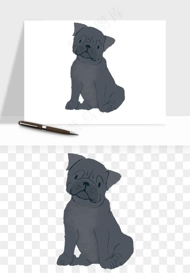 手绘狗狗宠物png免抠