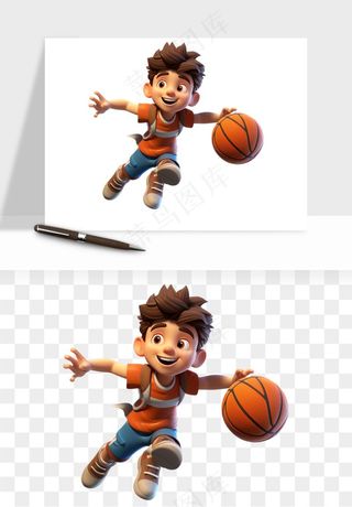 立体篮球人物png免抠