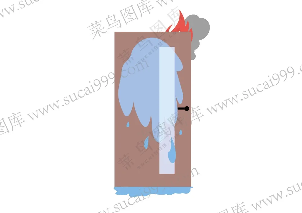 着火的门上泼水