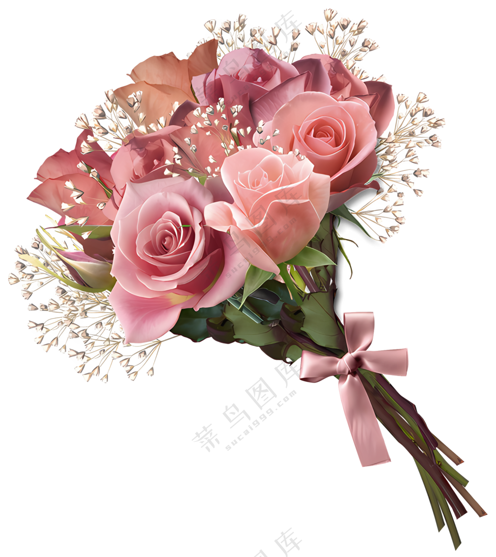 美丽的白玫瑰花束