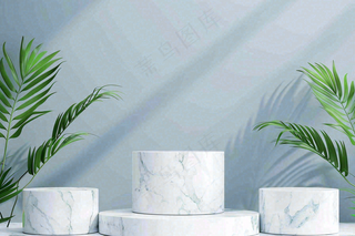 电商促销简约立体几何海报背景电商C4D展台背景