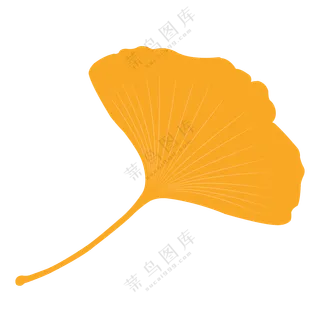 黄色简约银杏叶矢量素材
