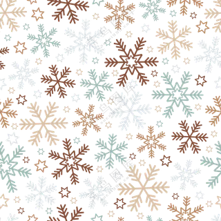 四方无缝拼接星星雪花图案免抠素材