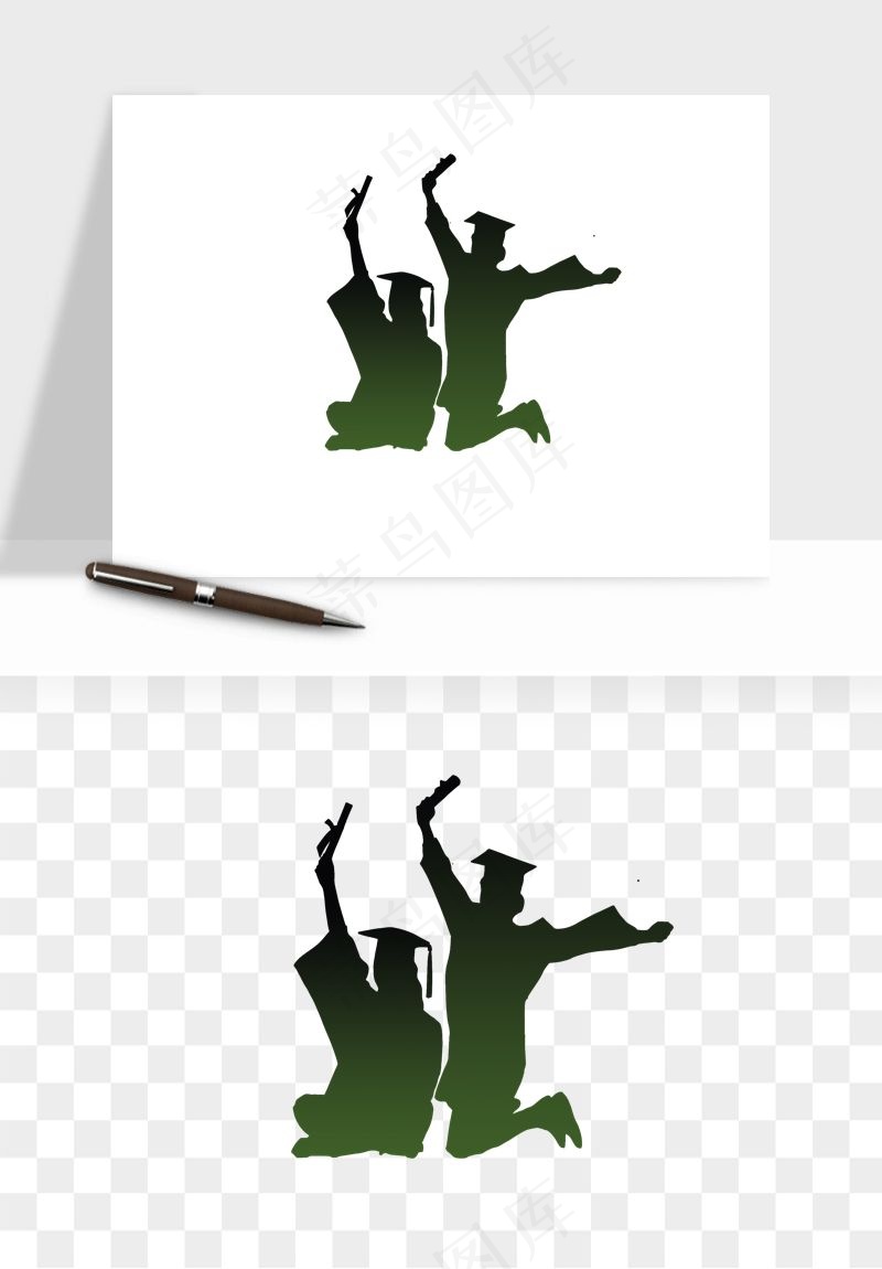 毕业季同学青春人物剪影png免抠