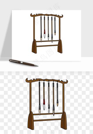 笔墨纸砚文房四宝png免抠