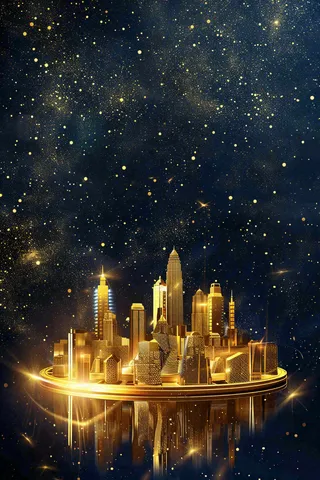 地产楼盘城市剪影背景